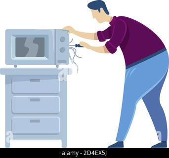 Handyworker flat color vector faceless character Stock Vector