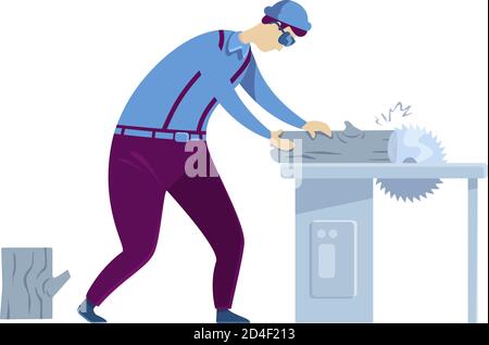 Carpenter flat color vector faceless character Stock Vector