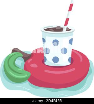 Inflatable apple cartoon vector illustration Stock Vector