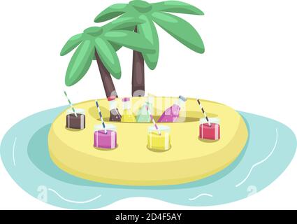 Rubber air mattress cartoon vector illustration Stock Vector