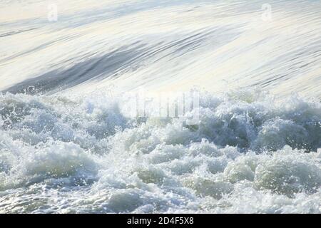 Water splash in river rapids Stock Photo
