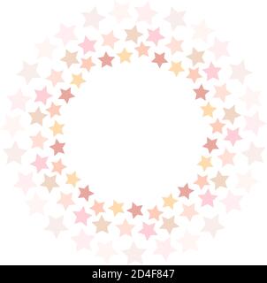 Round frame made of stars with space for text. Circle shape. Stock Vector