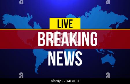 Breaking news background with graphic map Stock Vector