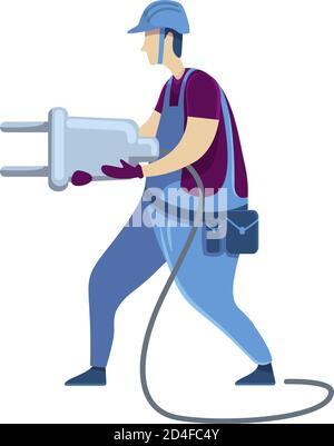 Electrician flat color vector faceless character Stock Vector