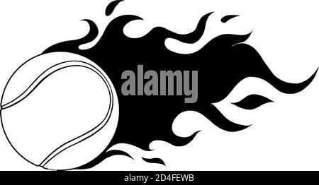 illustration of highly rendered tennis ball, isolated in black and white Stock Vector