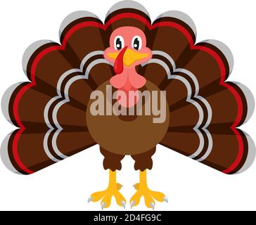 Cartoon turkey character Stock Vector