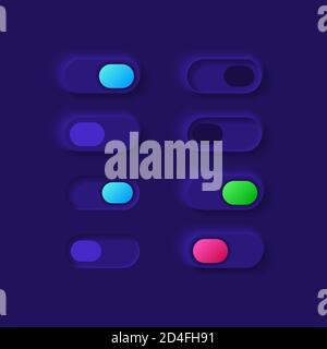 Switch on and off UI elements kit Stock Vector