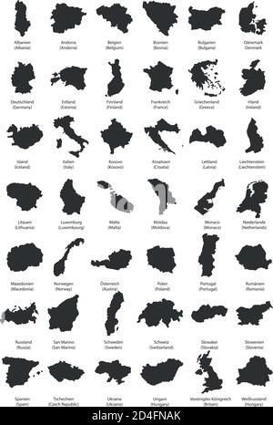 Europe Country Territories Vector on flat design Stock Vector
