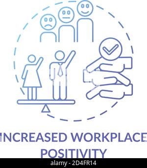 Increased workplace positivity concept icon Stock Vector