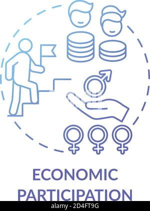 Economic participation concept icon Stock Vector