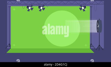 Special effects filming semi flat vector illustration Stock Vector