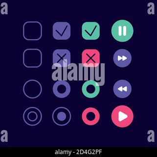 MP3 player buttons UI elements kit Stock Vector