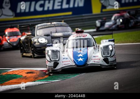 Monza, Italy, Italy. 09th Oct, 2020. 27 Hedman Henrik (swe), Hanley Ben (gbr), Milesi Charles (fra), Dragonspeed USA, Oreca 07 Gibson, action during the 2020 4 Hours of Monza, 4th round of the 2020 European Le Mans Series, from October 9 to 11, 2020 on the Autodromo Nazionale di Monza, Italy - Photo Thomas Fenetre/DPPI Credit: LM/DPPI/Thomas Fenetre/Alamy Live News Stock Photo