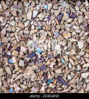 A set of violet fand rusty brown stone for landscaping, garden paths, flower arrangement Stock Photo