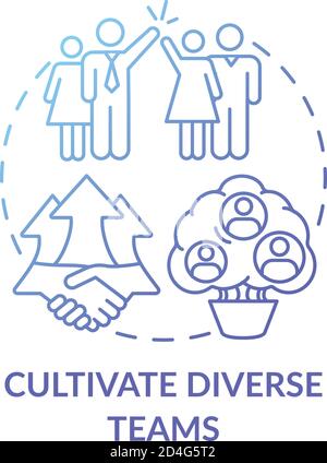 Cultivate diverse teams concept icon Stock Vector