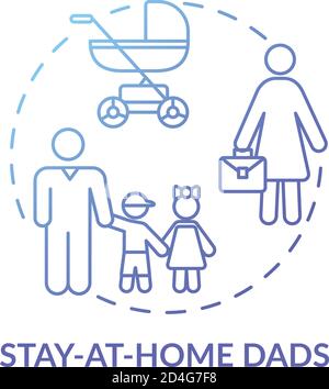 Stay at home dads concept icon Stock Vector