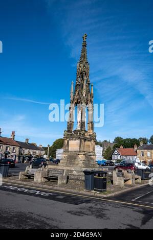 A tall monument of Lord Feversham Charles stands in the