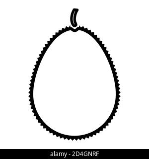 Jackfruit vector icon outline style on white background Stock Vector