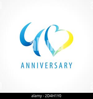 40th compleanno celebrazione, lusso 40 anni compleanno logo design Immagine  e Vettoriale - Alamy