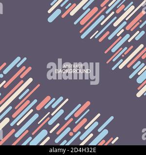 Abstract background of chaotic diagonal lines, rounded stripes. Abstract geometric composition. Applicable for covers, placards, posters, brochures. Stock Vector