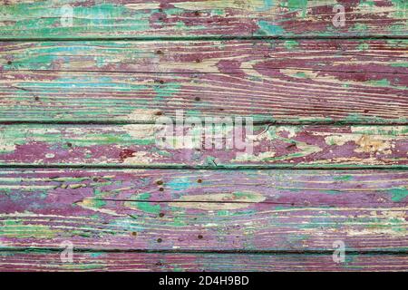 Weathered green and brown painted wooden background Stock Photo