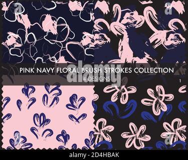 Floral brush strokes seamless pattern background for fashion prints ...