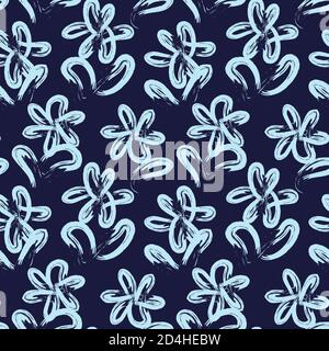 Floral brush strokes seamless pattern background for fashion prints, graphics, backgrounds Stock Vector