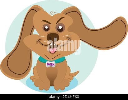 Happy dog kawaii Stock Vector