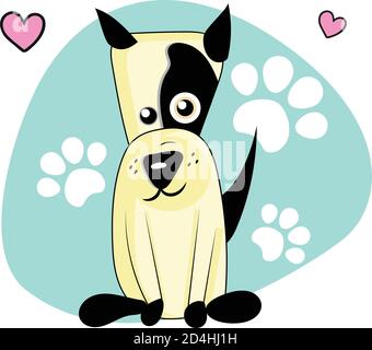 Loved spotted puppy kawaii Stock Vector