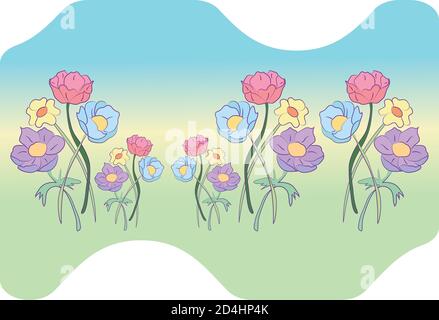 Flower garden in spring Stock Vector