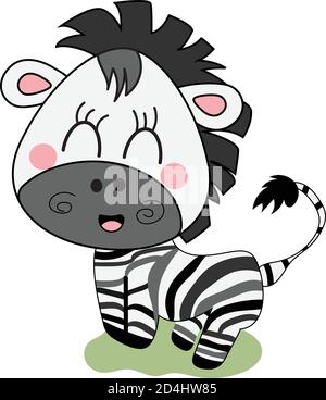 Happy zebra kawaii Stock Vector