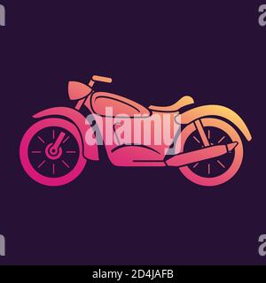 Motorcycle icon gradient.Vehicle flat vector.Isolated on a blue background. Stock Vector