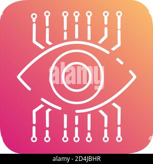 Digital internet vision. Security technology. Cyber eye surveillance. Stock Vector