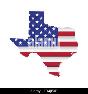 Texas US state flag map vector isolated Stock Vector