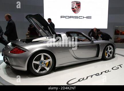 The new Porsche Carrera GT is seen on display as a first world presentation  at the