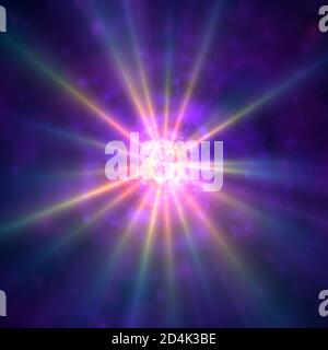 futuristic space particles in bright round energy structure illustration Stock Photo