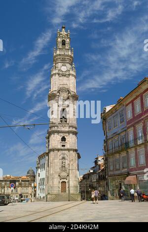 Portugal, the Costa Verde, Oporto, the 18th century Torre dos Clérigos tower Stock Photo