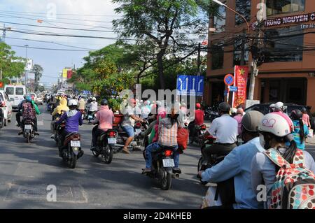 Vietnam: Tons of CO2-emmissions every day are polluting the air in Saigon/Ho Chi Ming City Stock Photo