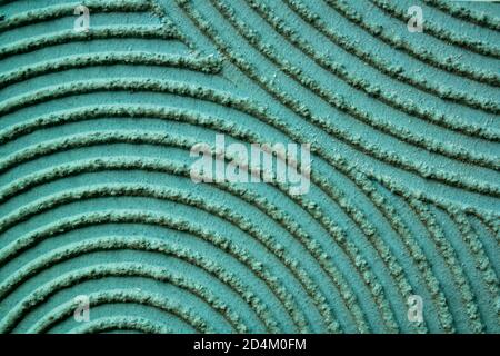 Structure of green coloured cement plaster..Cement Plaster Stock Photo