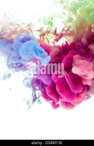 beautiful colorful abstract splash baground from water and ink mix Stock Photo