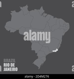 Brazil Rio de Janeiro State map Stock Vector
