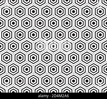Seamless pattern with black hexagons Stock Vector