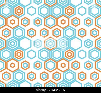 Seamless pattern with colored hexagons Stock Vector
