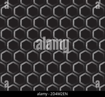 Seamless pattern with white wavy lines(hexagon). Stock Vector