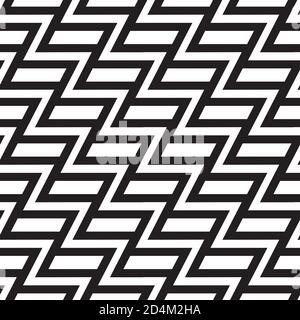 Seamless pattern with zigzag black stripes Stock Vector