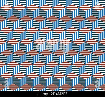 Seamless pattern with colored segments(cube) Stock Vector