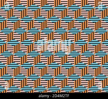 Seamless pattern with colored segments(cube) Stock Vector