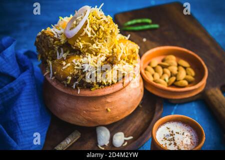 Biryani is a mixed rice dish with its origins among the Muslims of Indian subcontinent. Stock Photo