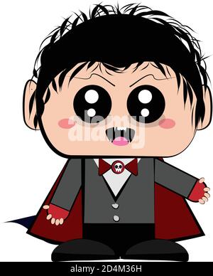 cartoon illustration kawaii of cute vampire girl Stock Vector Image ...