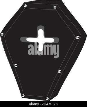 Isoalted coffin with a cross Stock Vector